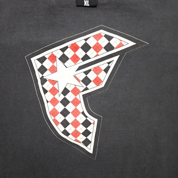Y2K Famous Stars and Straps Graphic Tee Black Checkered Logo XL Shirt Streetwear - Picture 2 of 12